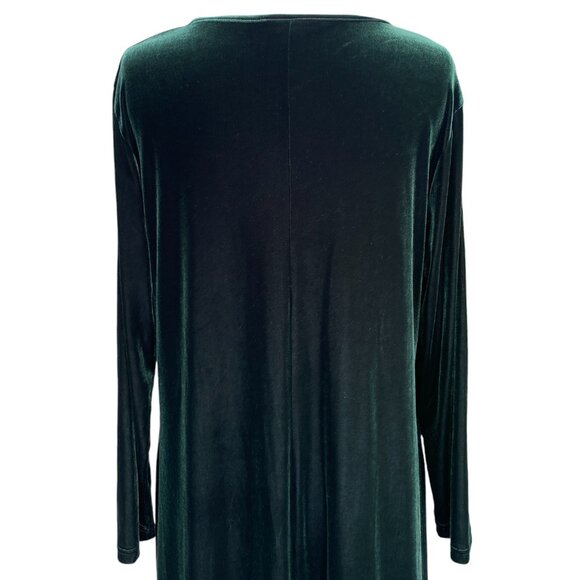 Vintage Velvet Maxi Dress Green Long Sleeve Dark Fairy Grunge Holiday Party-XXL - Picture 8 of 10